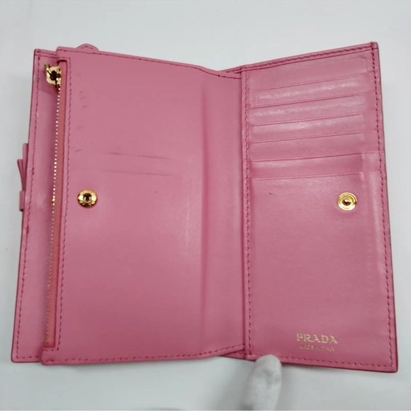 PRADA Pink Vitello Leather Long Wallet 🌸💕💞